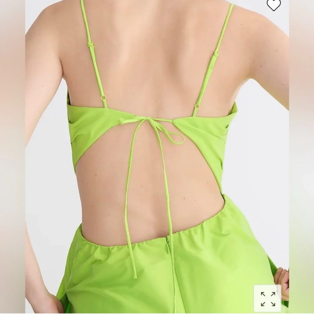 NWT J Crew Collection Limited Edition Taffeta Side Cutout Midi Dress Citrus 8 - Picture 4 of 16